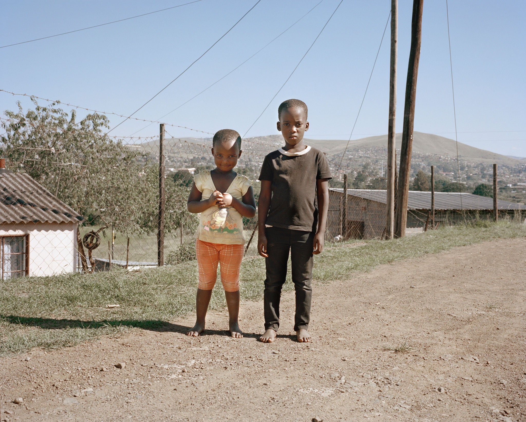 Happiness and Blessing, Simphiwe Thandeka's children born from two of her attacks, photographed in Ashdown, Pietermaritzburg