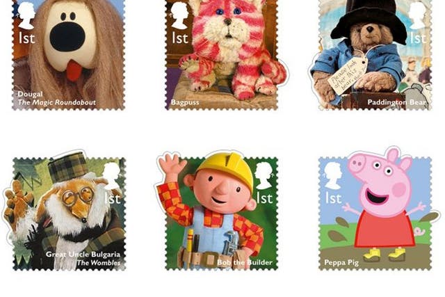 Royal Mail have issued a new set of stamps featuring 12 characters from children's TV, which will be issued to celebrate over 60 years of kid's programming.