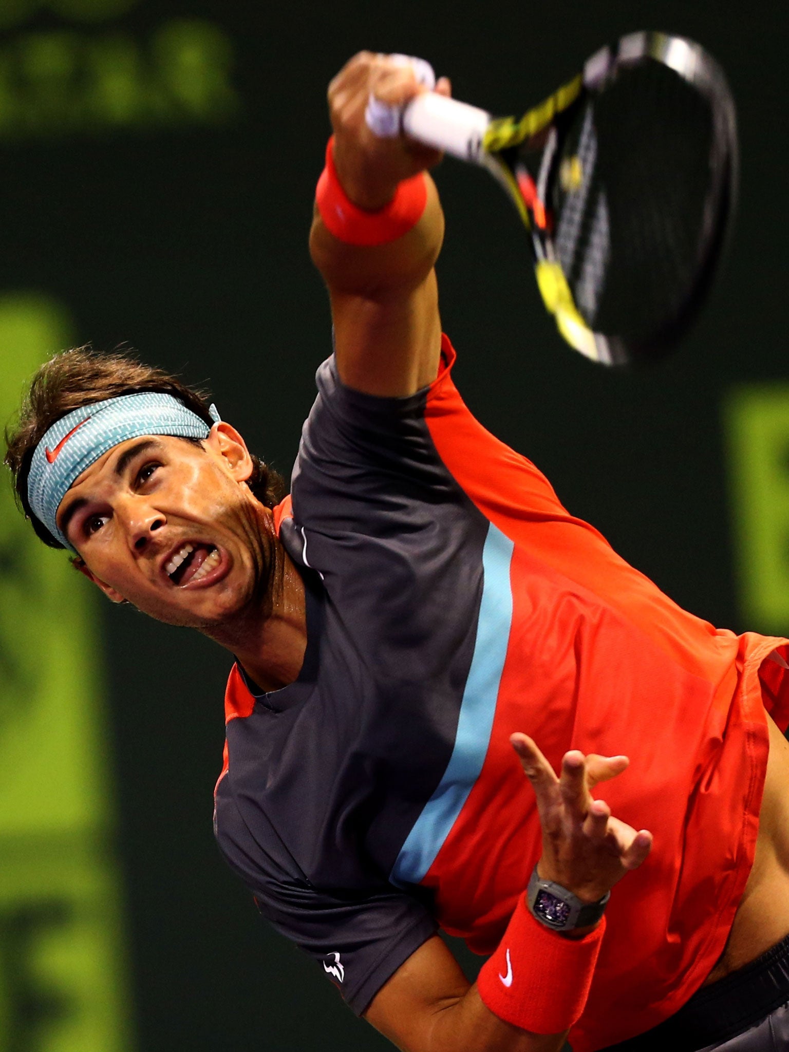 Rafael Nadal battled back from 3-0 down in the first set to beat Peter Gojowczyk yesterday