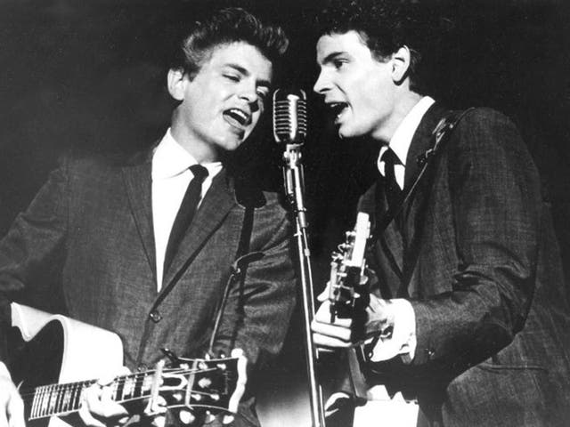 This July 31, 1964 file photo shows The Everly Brothers, Don and Phil, performing on stage. Everly, who with his brother Don formed an influential harmony duo that touched the hearts and sparked the imaginations of rock 'n' roll singers for decades, inclu