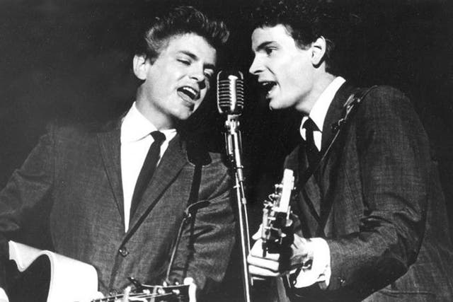 This July 31, 1964 file photo shows The Everly Brothers, Don and Phil, performing on stage. Everly, who with his brother Don formed an influential harmony duo that touched the hearts and sparked the imaginations of rock 'n' roll singers for decades, inclu