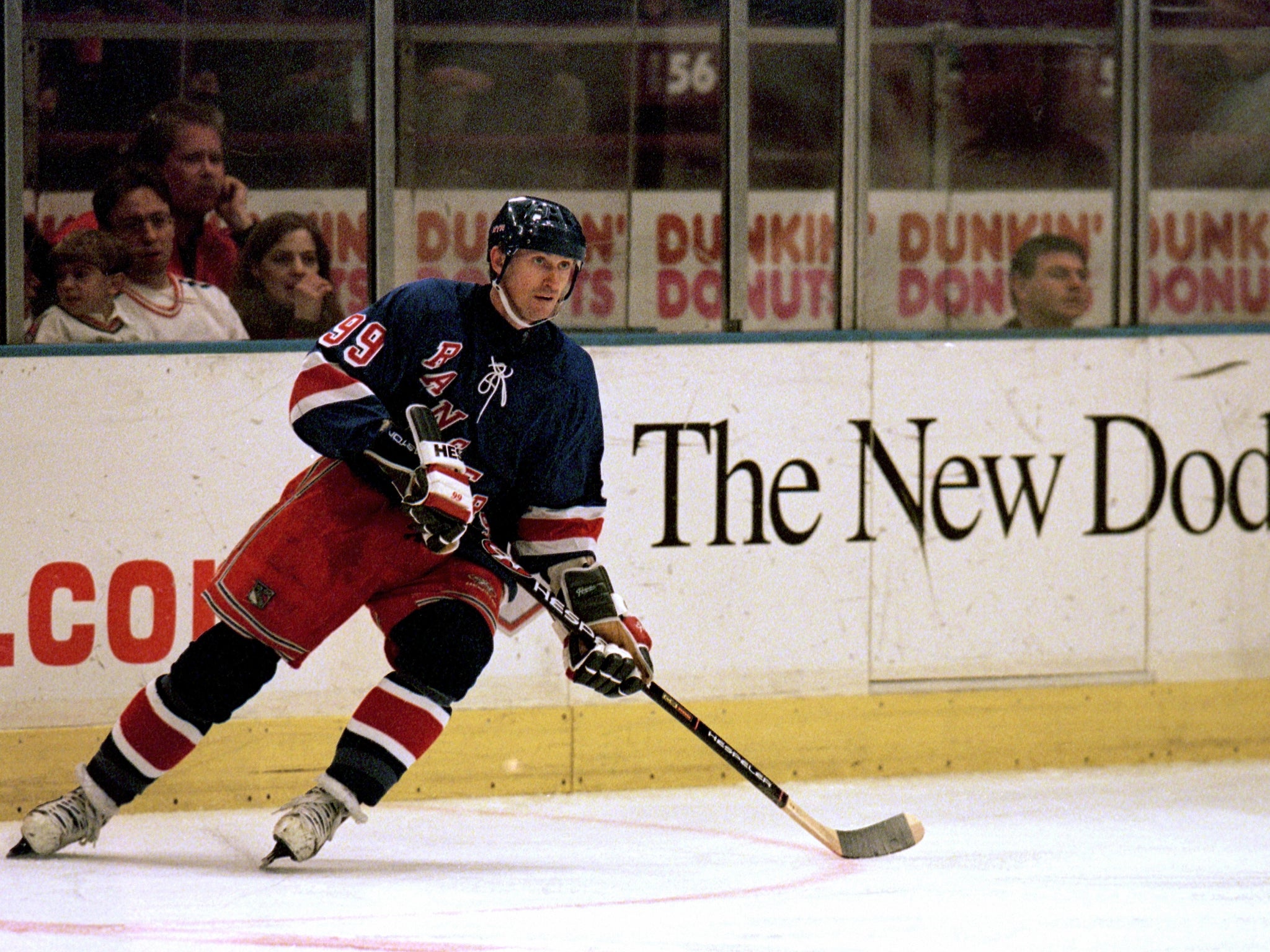 New York Rangers player Wayne Gretzky in his final career game