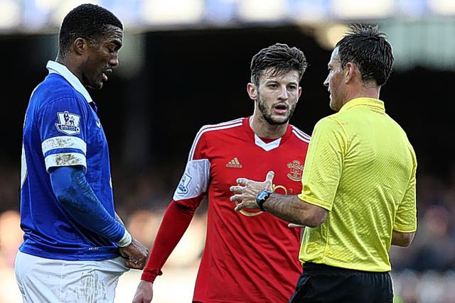 No Saints: Southampton were ‘furious’ at Mark Clattenburg’s alleged remark to Adam Lallana, but the scourge of players abusing referees is trivialised
