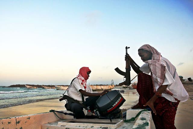 Danger at sea: Somali pirates preparing to attack ships in the Gulf of Aden in 2010