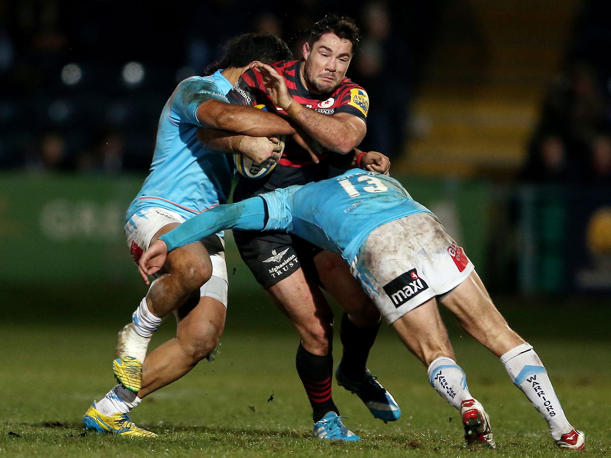 Brad Barritt, centre, believes the current Saracens side is the best in his five years at the club