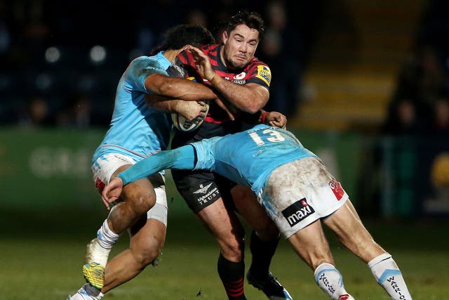Brad Barritt, centre, believes the current Saracens side is the best in his five years at the club