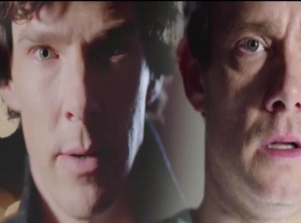 Sherlock and Holmes in the 'Sherlock' series 3 finale 'His Last Vow'