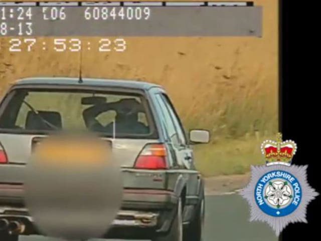 Richard Newton from Whitby was filmed by North Yorkshire Police driving with both of his hands on his head