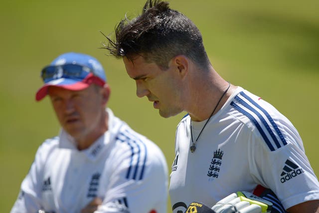 Kevin Pietersen with Andy Flower