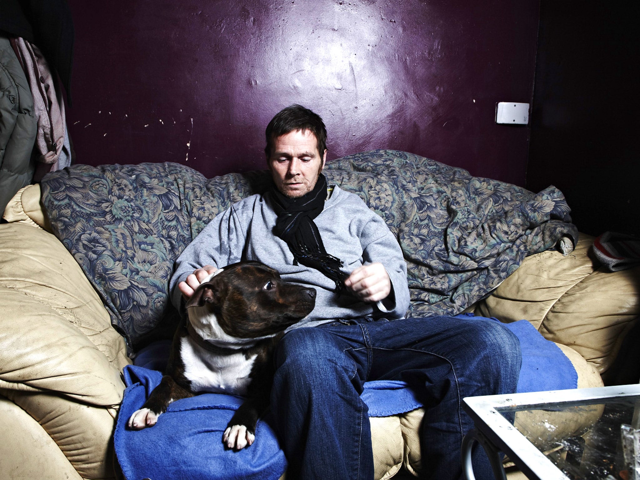 Resident Fungi and his dog in Channel 4's 'Benefits Street'