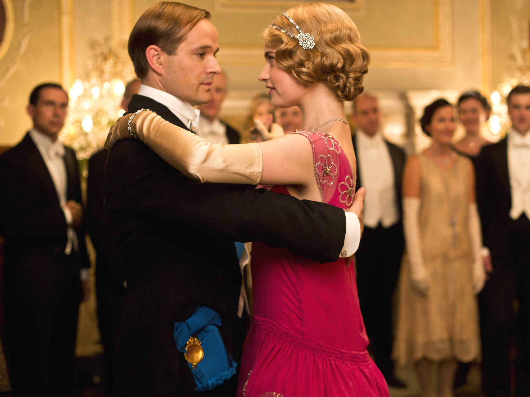 Oliver Dimsdale and Lily James in Downton Abbey’s Christmas special