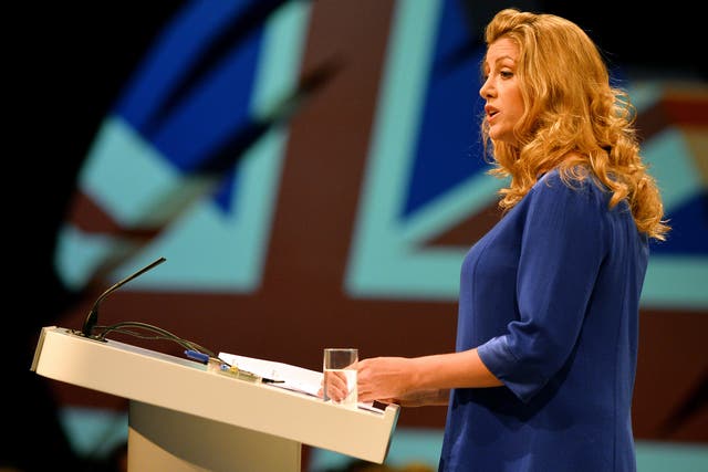 Penny Mordaunt MP speaks at the Conservative Party Conference in Manchester, 2013