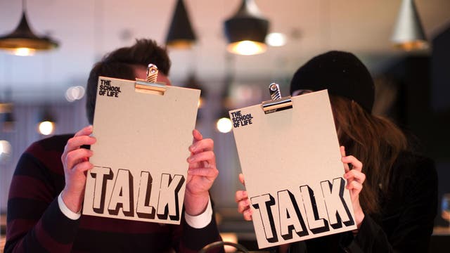 Talking heads: students at the School of Life get a lesson in the art of conversation