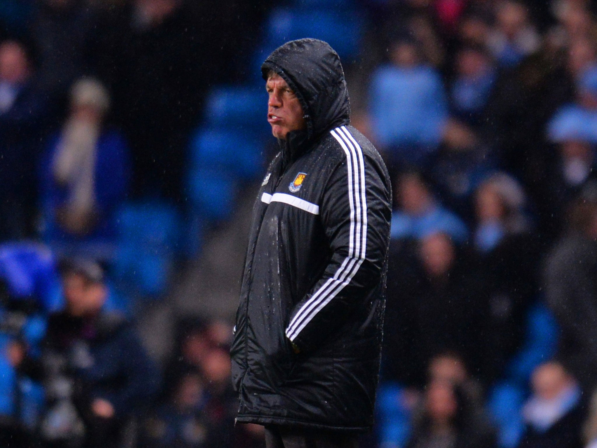 Sam Allardyce looks less than impressed as his West Ham side succumbed to a 6-0 defeat to Manchester City