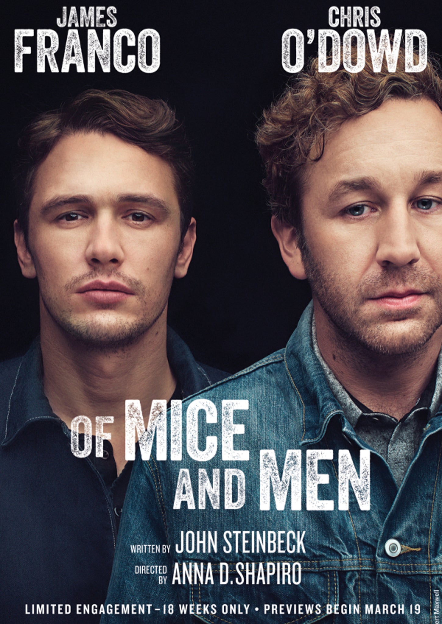 James Franco and Chris O'Dowd in first Broadway poster for Of Mice and