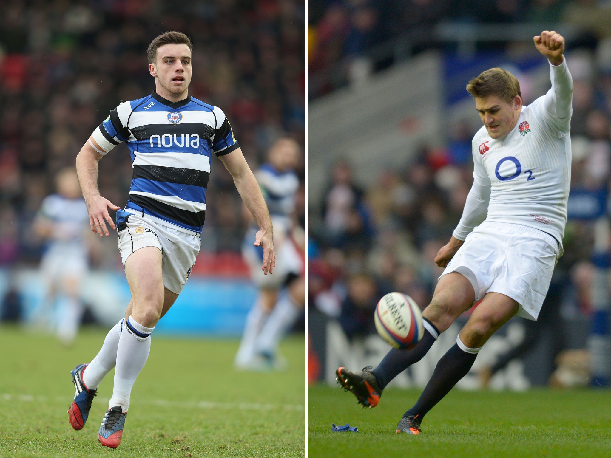George Ford (L) has been named in the England EPS squad in place of Toby Flood (R)