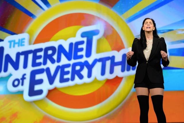 Comedian/actress Sarah Silverman speaks during a keynote address by Cisco Systems at CES.