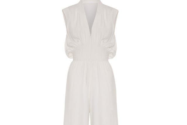 <p>Fitriani,
white pleated waist silk jumpsuit, £2,995, <a target="_blank" href="http://www.fitriani.com/">fitriani.com</a></p>