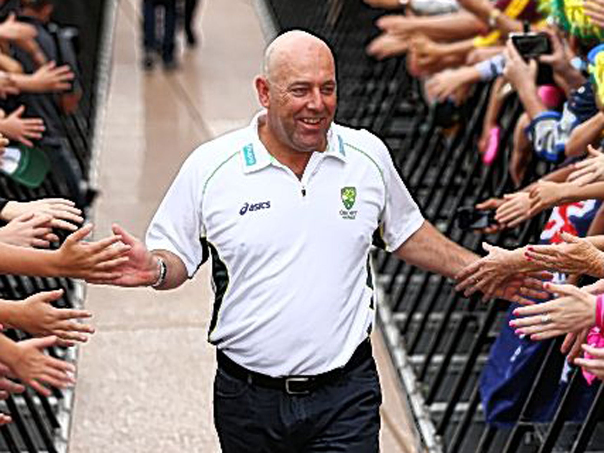 Darren Lehmann is congratulated by crowds in Sydney