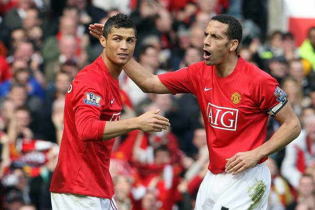 Rio Ferdinand (R) has admitted that he tried to persuade Cristiano Ronaldo (L) to return to Manchester United last summer