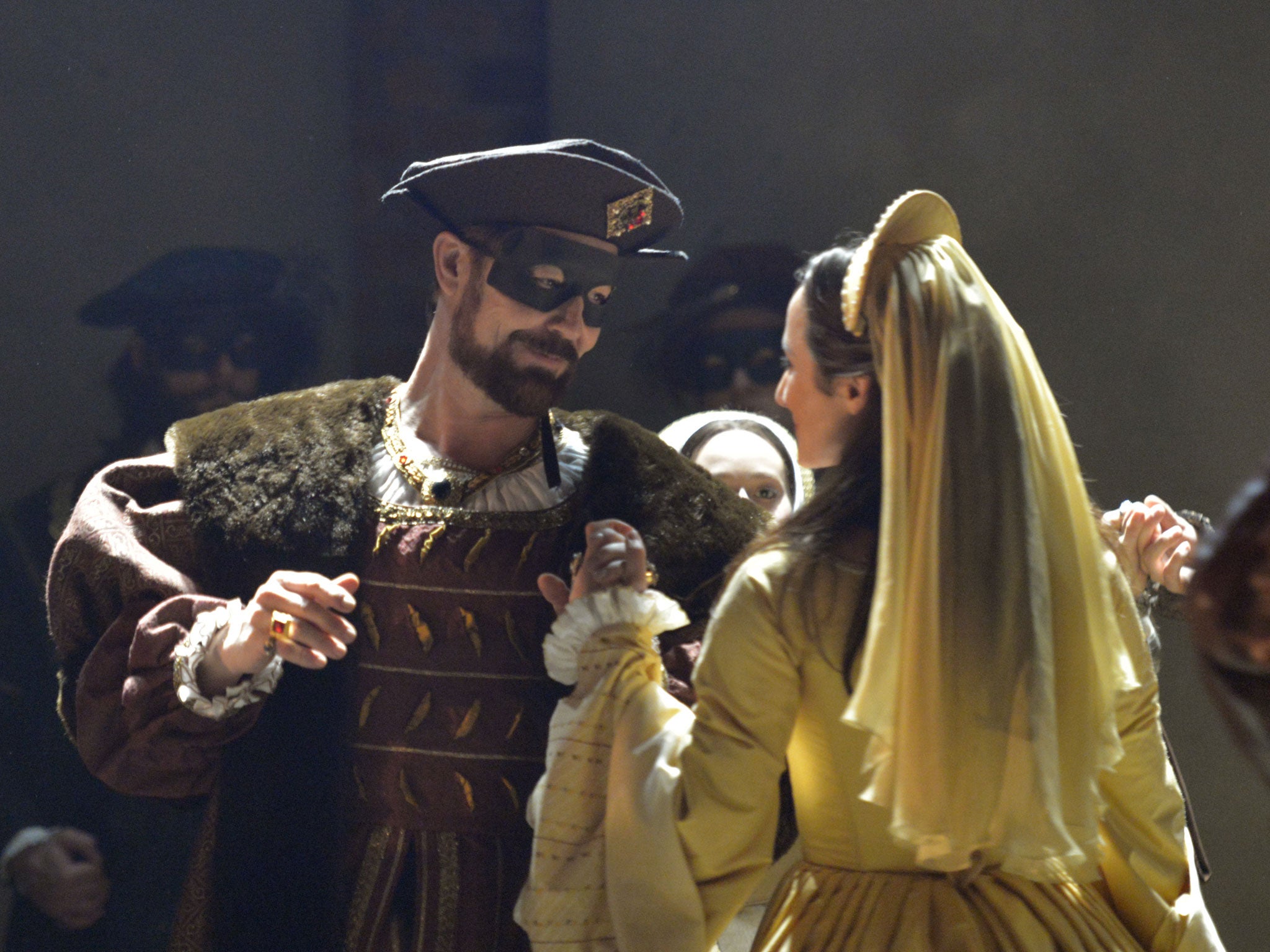 Nathaniel Parker as Henry VIII and Lydia Leonard as Anne Boleyn in Mike Poulton's adaptation of 'Wolf Hall'