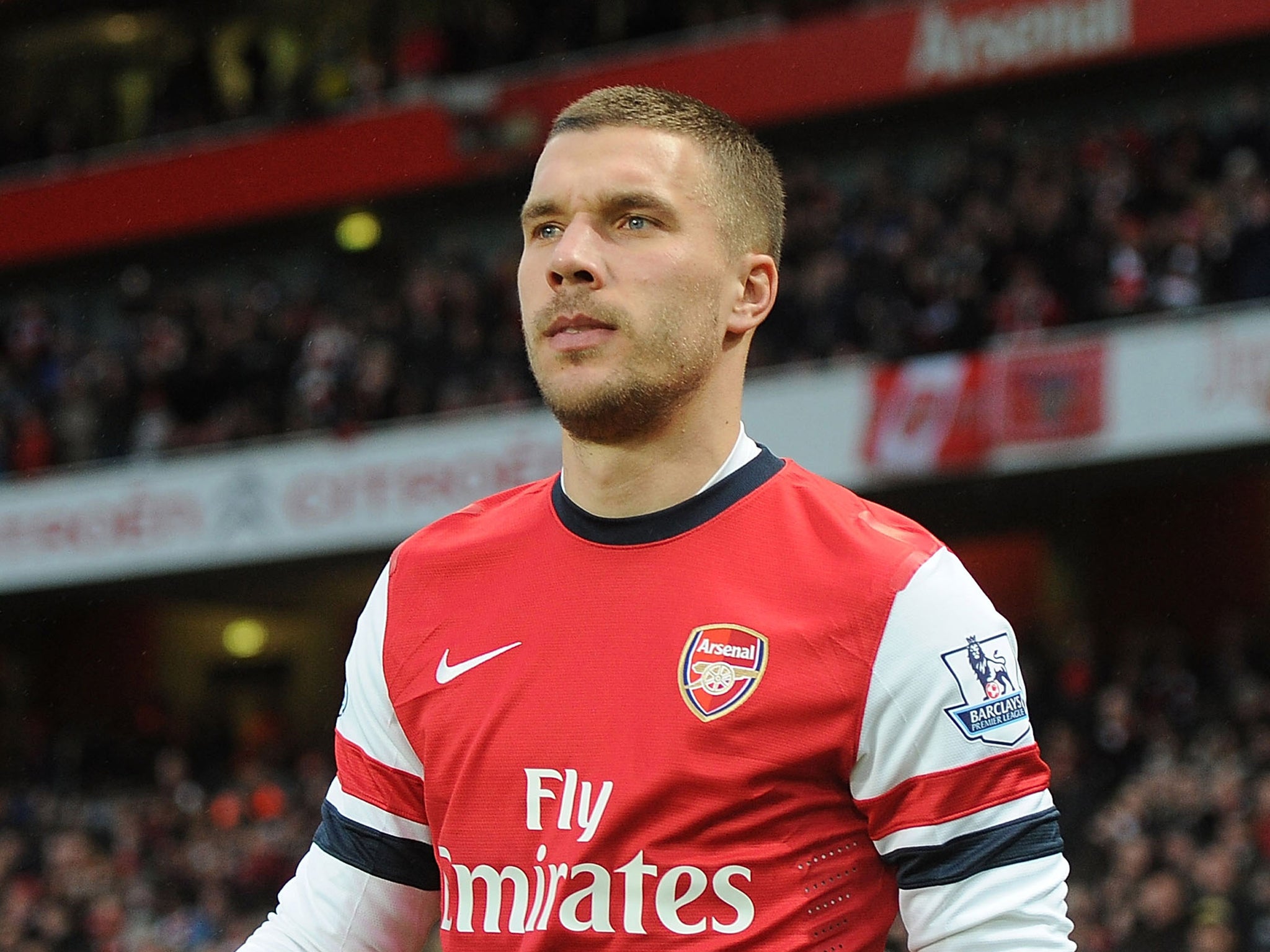 Lukas Podolski has been credited as 'one of the best finishers I have ever seen' by his manager Arsene Wenger