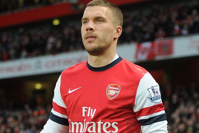 Lukas Podolski has been credited as 'one of the best finishers I have ever seen' by his manager Arsene Wenger