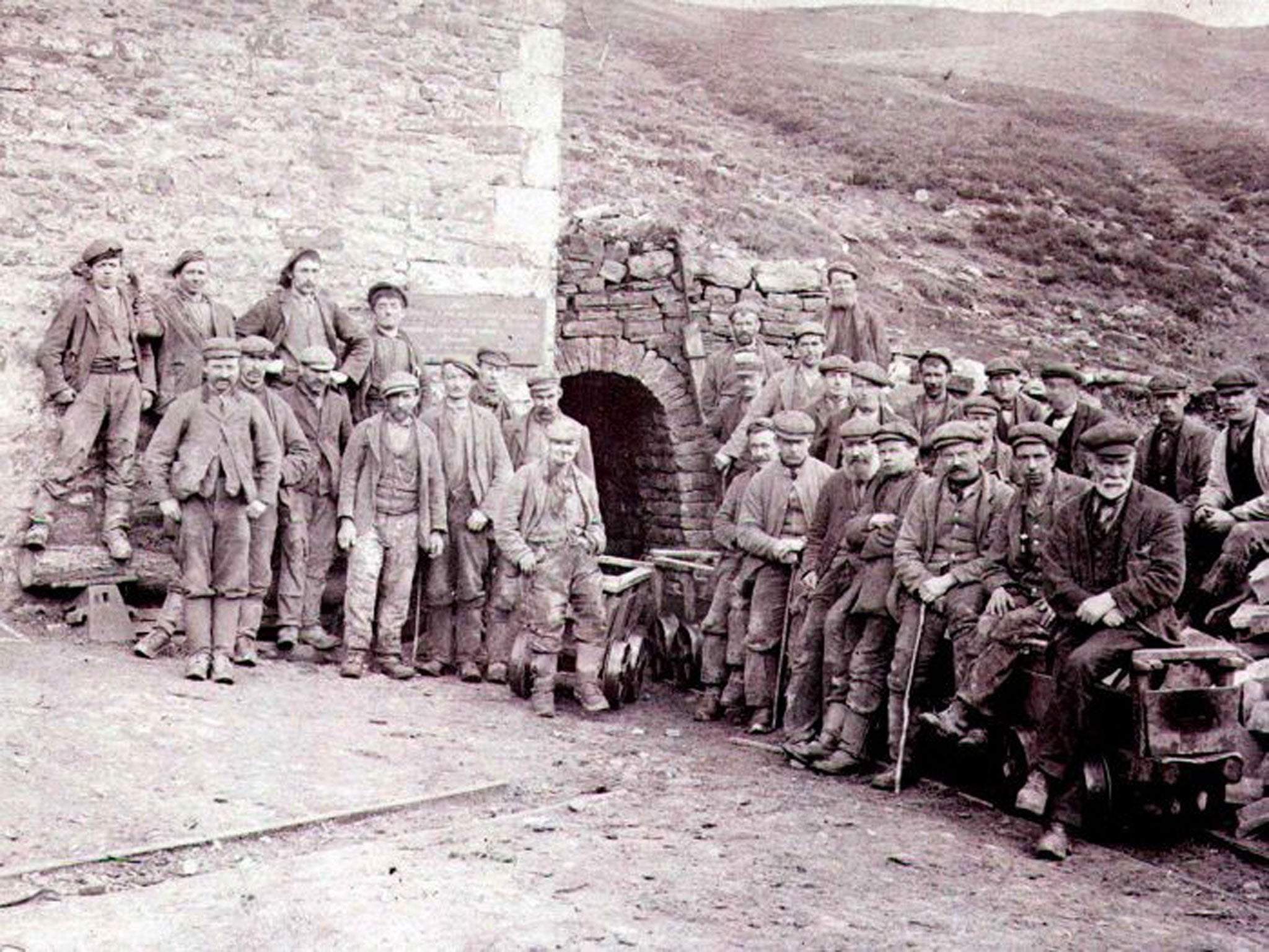 Buried treasure: Miners who worked in Smallcleugh, one of the long disused mines nearby