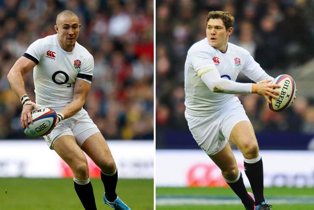 Browned off? Mike Bown (left) needs to improve his attacking play otherwise England could prefer the more natural feel of Alex Goode when it comes to the No 15 shirt 