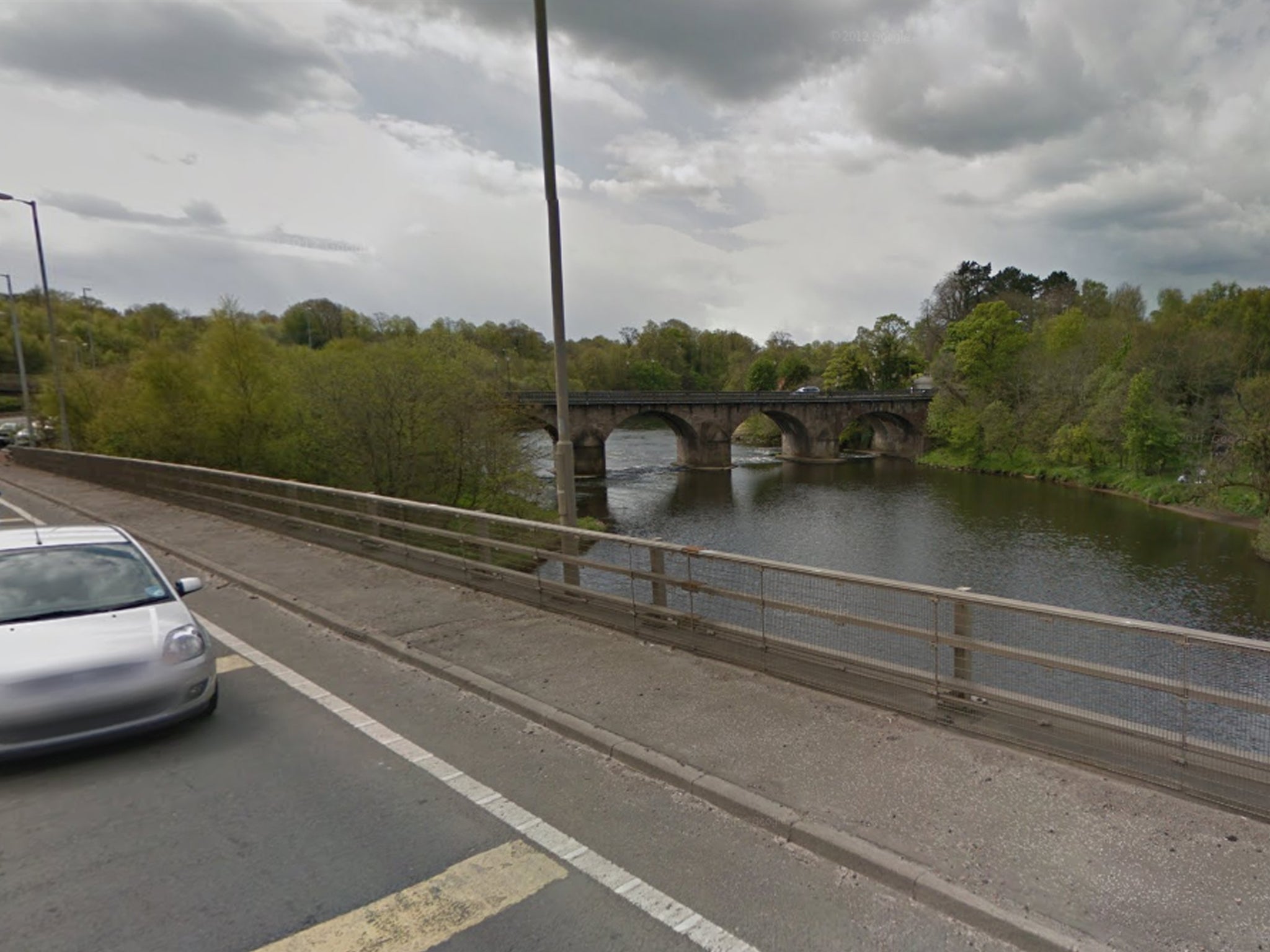 Google maps image taken from the road where the crash happened. A man and his 9-year-old son died after their car plunged off the bridge into the river
