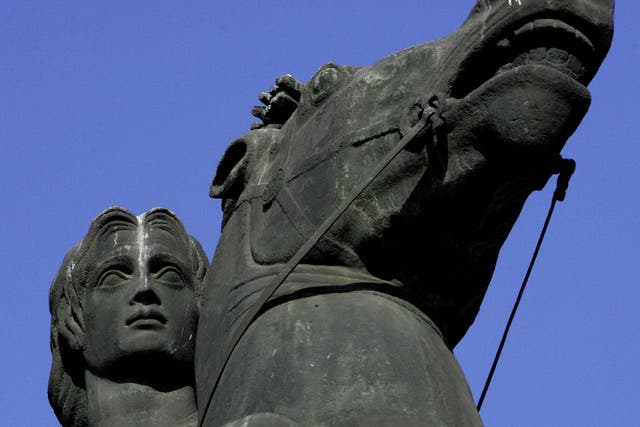 A statue of Alexander the Great in the northern Greek city of Salonica. Scientists believe they may have solved the 2000 year old mystery of how the ruler died  