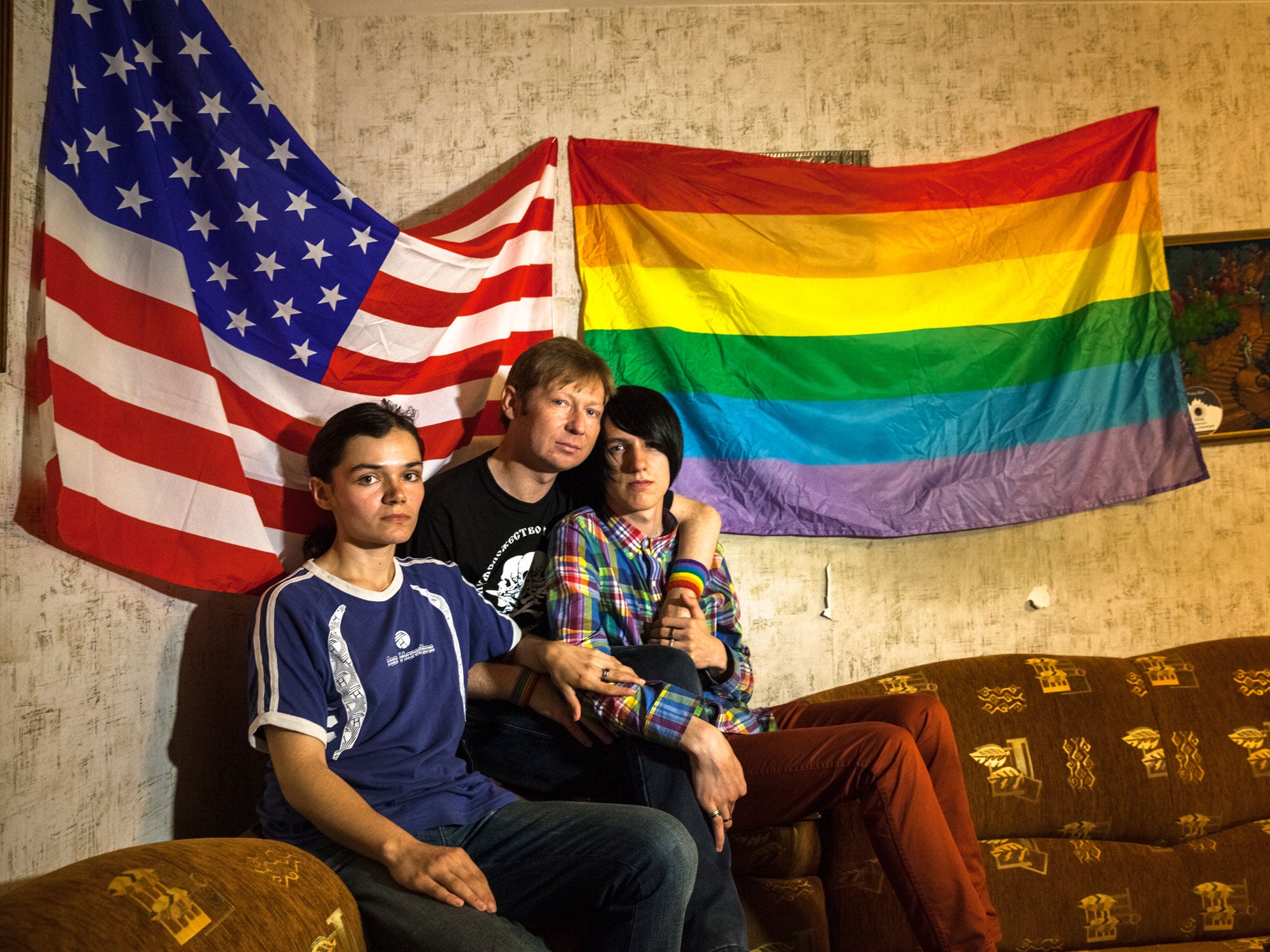 ‘Ray’, Alexei Davydov and Nikita Guryanov, three members of Russia’s LGBT community, say they have been discriminated against since laws banning ‘homosexual propaganda’ were introduced