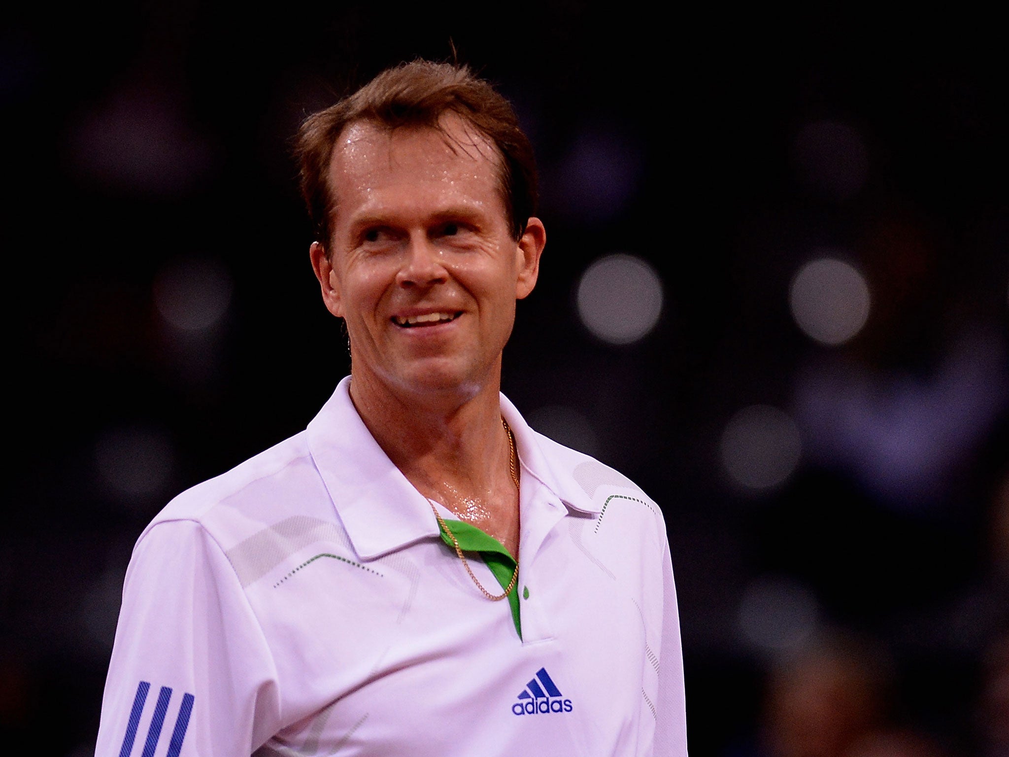 Stefan Edberg was the centre of attention on Monday at the Australian Open as he returned to court in a coaching role with Roger Federer