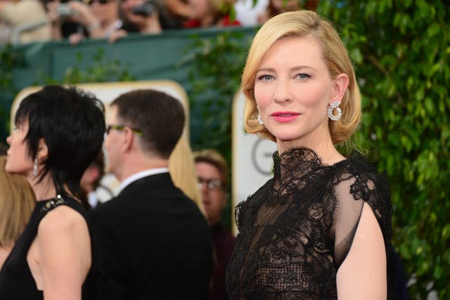 Cate Blanchett on the red carpet at the 71st Golden Globe Awards