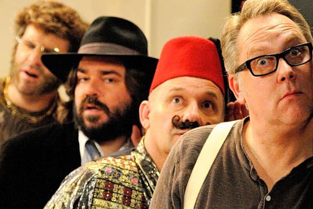 Playing it by ear: Dan Skinner, Matt Berry, Bob Mortimer and Vic Reeves in 'House of Fools'