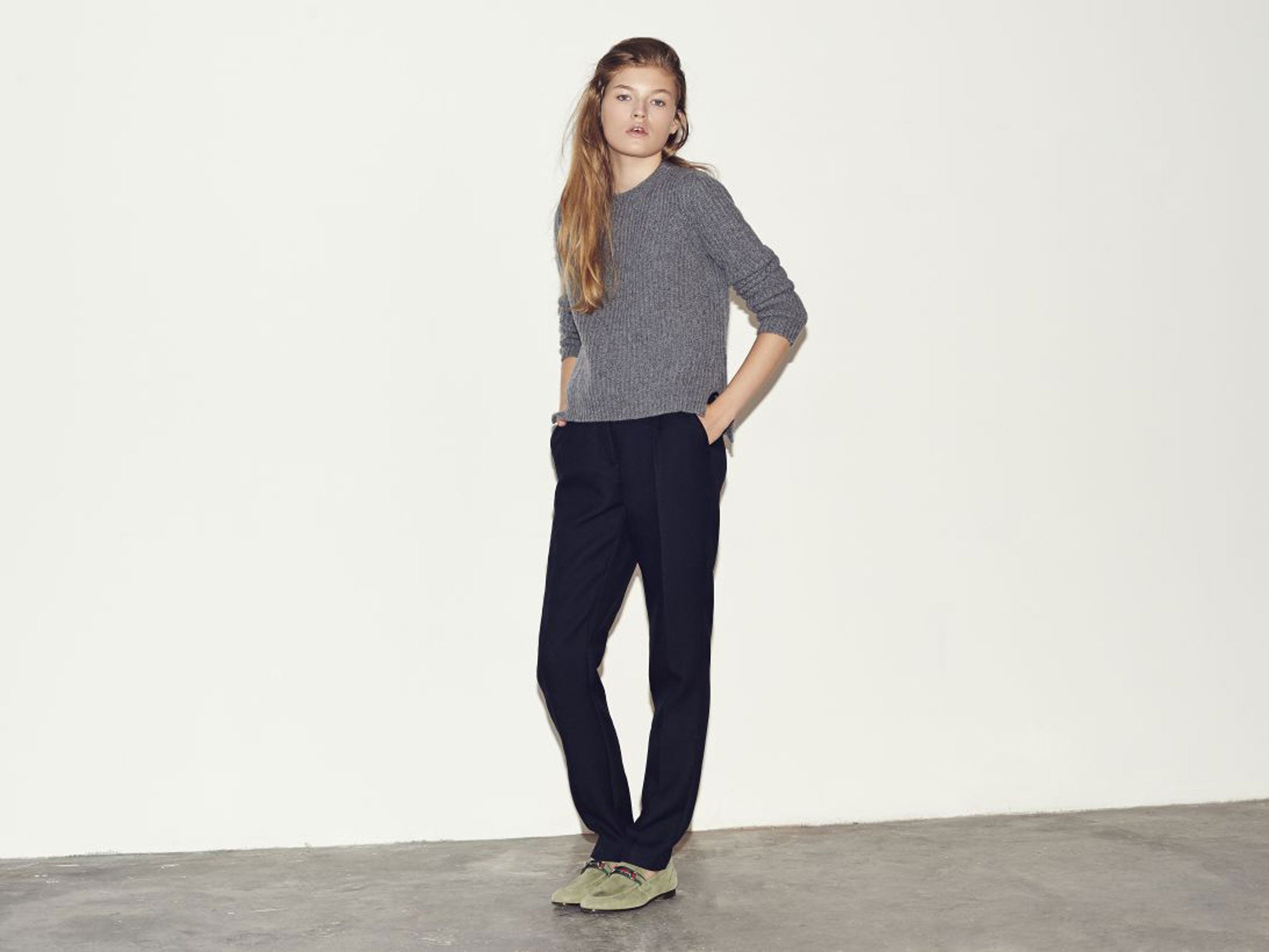 Woollen wonders: Model wears jumper £165, & Daughter, and-daughter.com