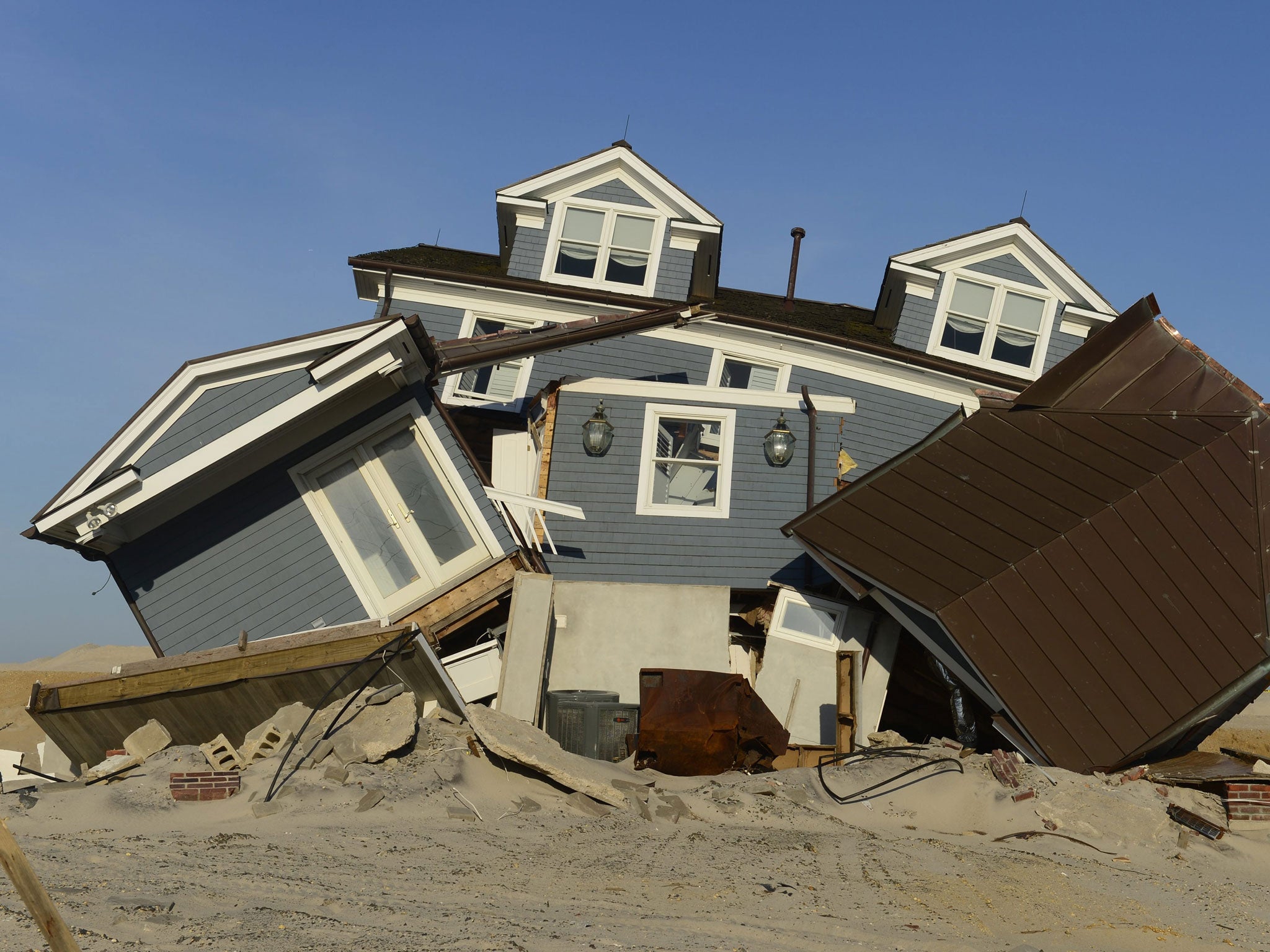 A New Jersey home destroyed by Hurricane Sandy. Governor Christie is facing an investigation into allegations of misspending of federal aid earmarked for victims of Super-Storm Sandy