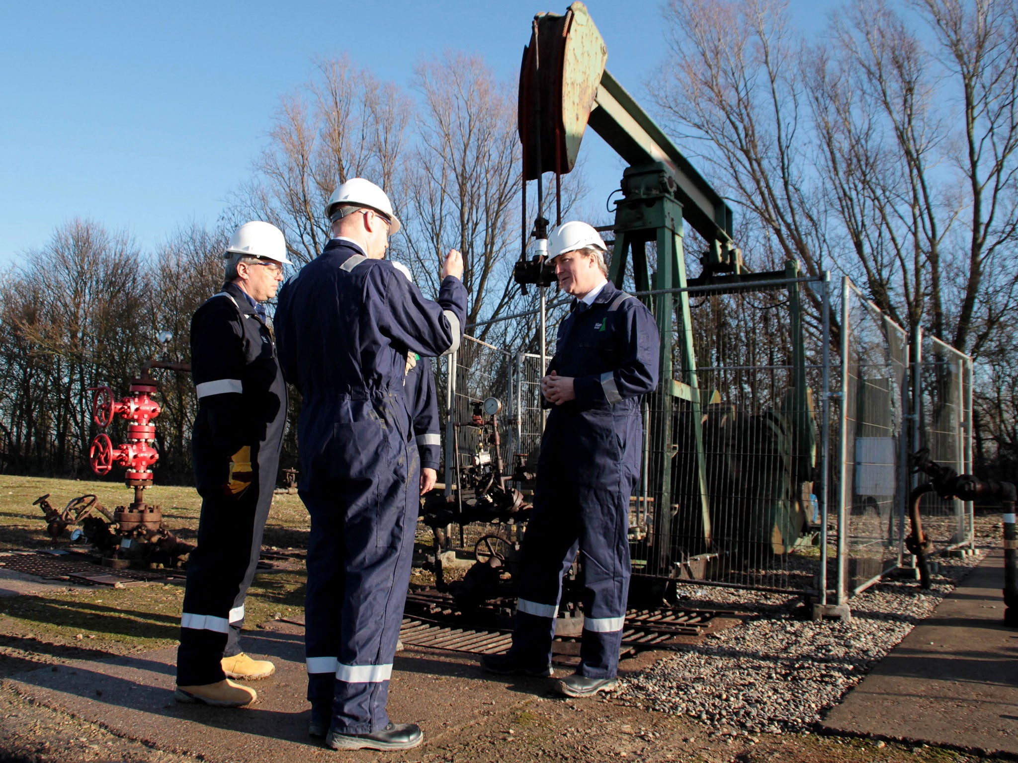 David Cameron visits a shale drilling site in Lincolnshire in January