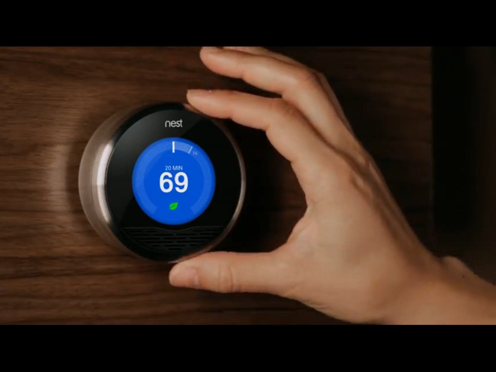 Nest Lab's eponymous thermostat. The internet-connected device tracks users habits and adjusts its daily schedule accordingly.