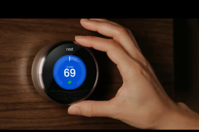 Nest Lab's eponymous thermostat. The internet-connected device tracks users habits and adjusts its daily schedule accordingly.