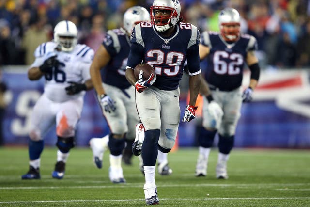 New England Patriots running-back LaGarrette Blount scored a record four rushing touchdowns in the play-off victory over the Indianapolis Colts