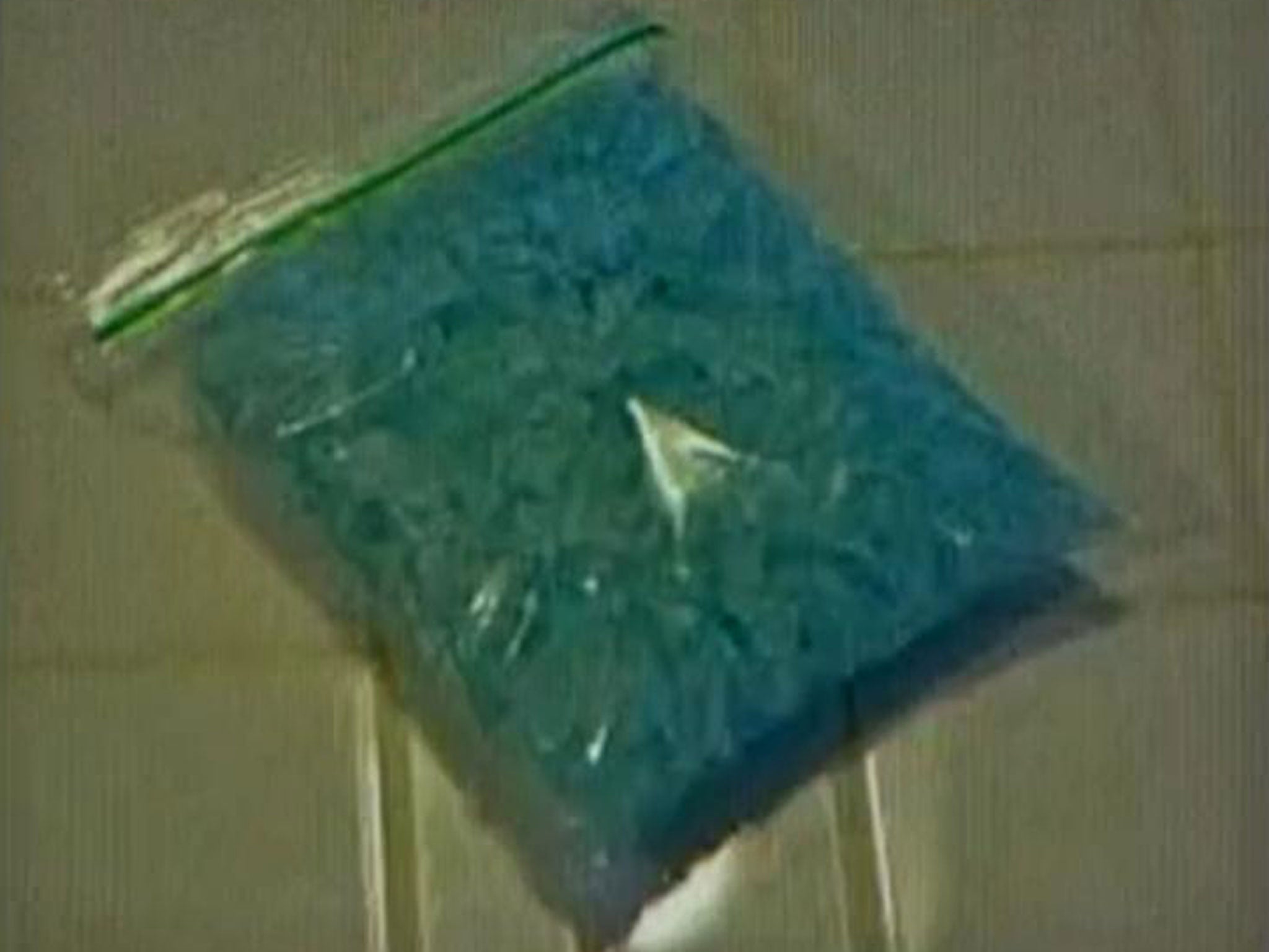 One of the bags of the blue crystal meth seized by agents in New Mexico
