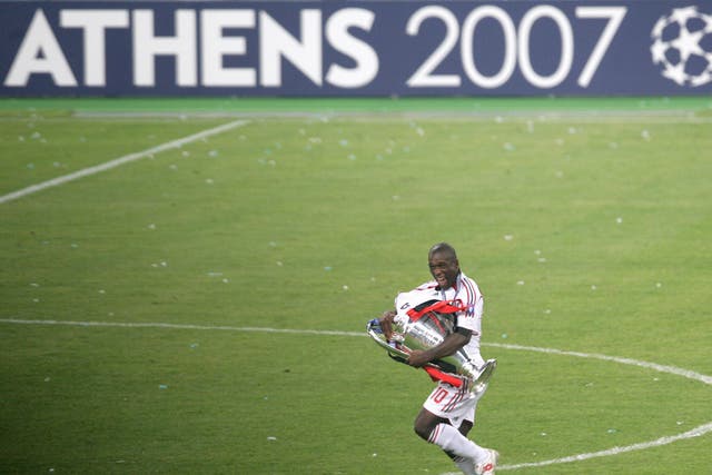 Clarence Seedorf pictured after winning the Champions League with AC Milan in 2007