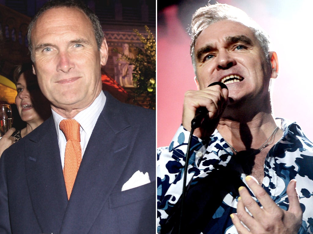 AA Gill (left) described Morrissey's book as a 'heavy tome, utterly devoid of insight, warmth, wisdom or likeability'