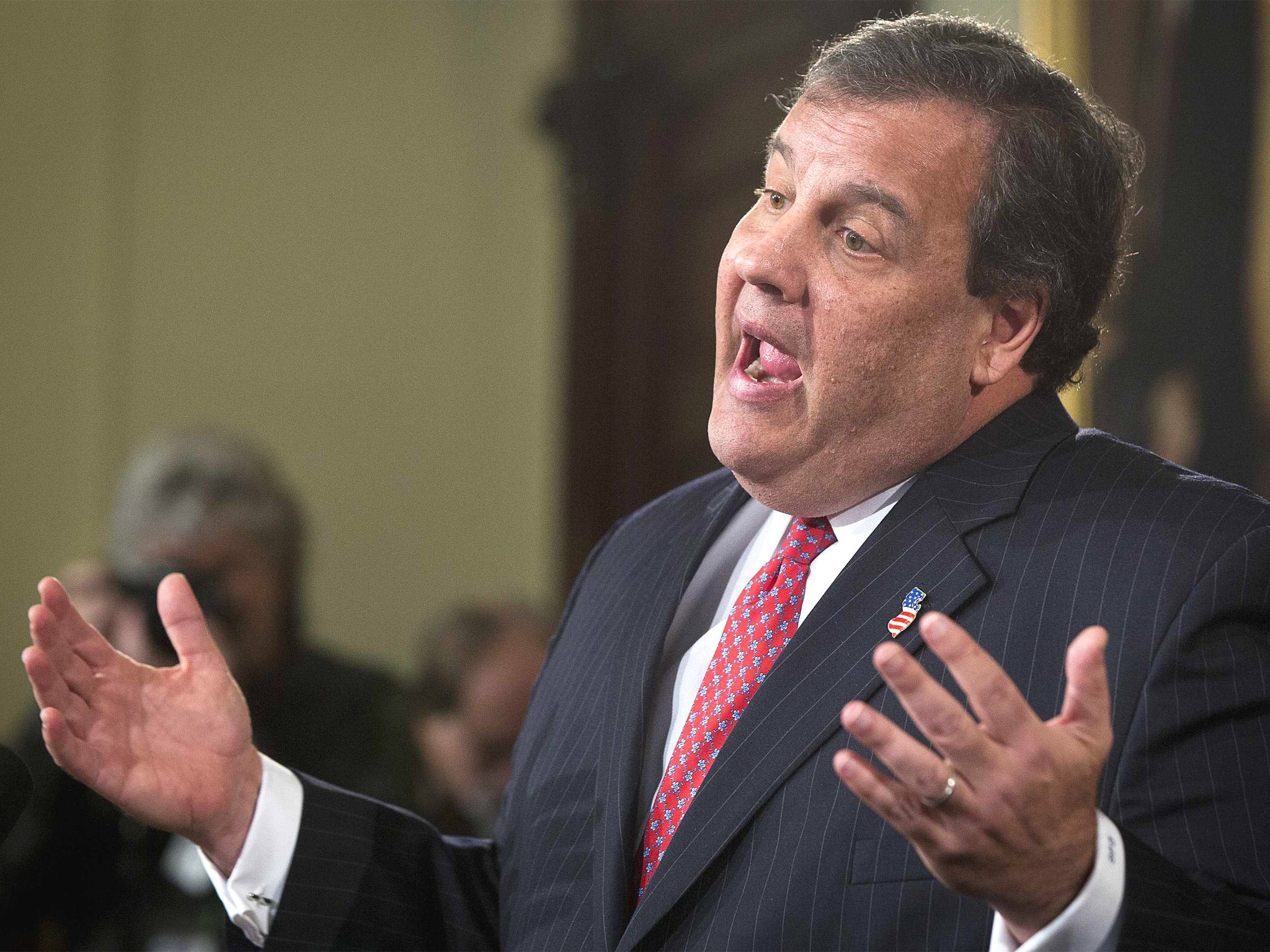 Governor Christie answering questions on 'Bridgegate' in 2013