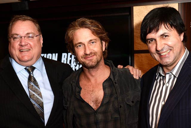 (From left) Remington Chase, Gerard Butler and Stepan Martirosyan worked together on ‘Motor City’
