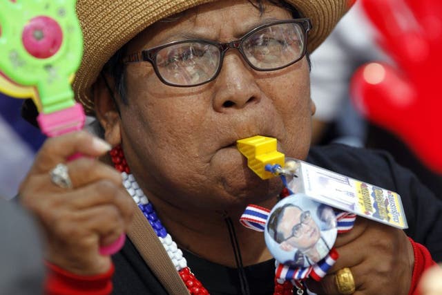 A Thai anti-government protester during the fourth day of the 'Bangkok Shutdown' rally 