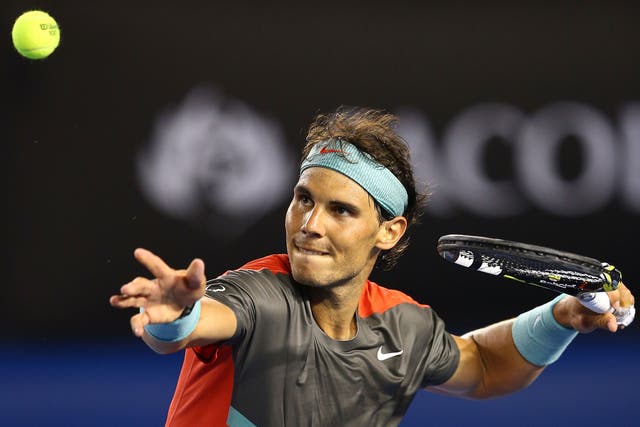 Rafael Nadal celebrates his quarter-final triumph