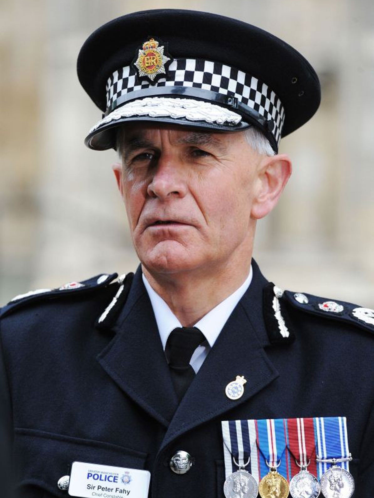 File photo dated 30 September 2012 Greater Manchester Police Chief Constable Sir Peter Fahy, who will be charged with a health and safety breach over the shooting of unarmed Anthony Grainger