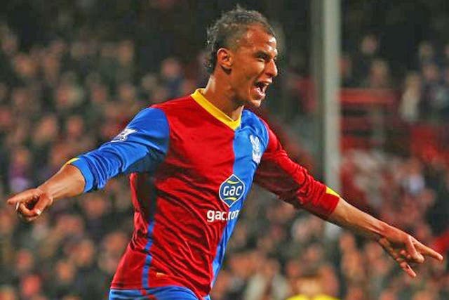 Marrouane Chamakh celebrates scoring for Crystal Palace